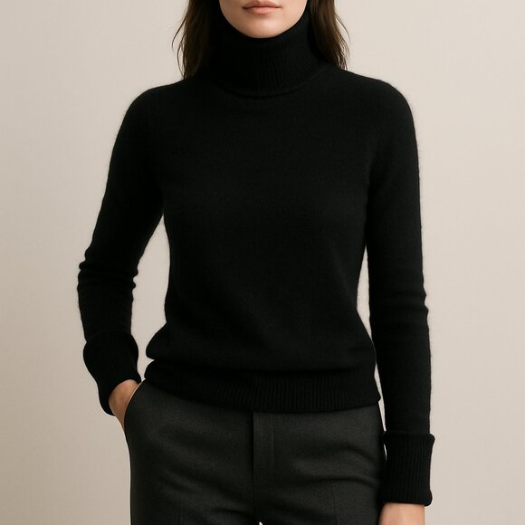 Banana Republic Vintage 2000 Mohair Wool Black Turtleneck Sz S - Picture 1 of 9